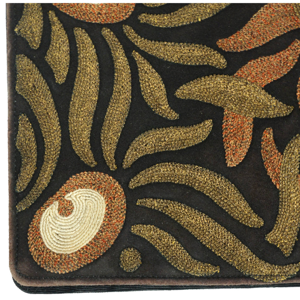 Vintage 1920s Clutch Purse Art Deco Metallic & Silk Embroidery Pocketbook - Poppy's Vintage Clothing