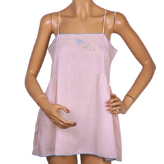 Vintage 1920s Slip Pink Cotton Flapper Chemise Camisole Size M - Poppy's Vintage Clothing