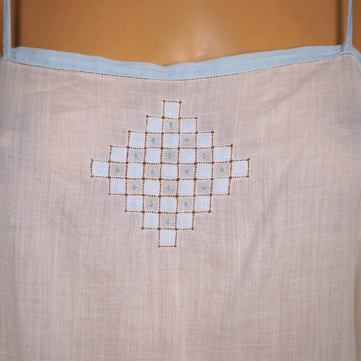 Vintage 1920s Flapper Slip White Cotton Chemise Size M - Poppy's Vintage Clothing