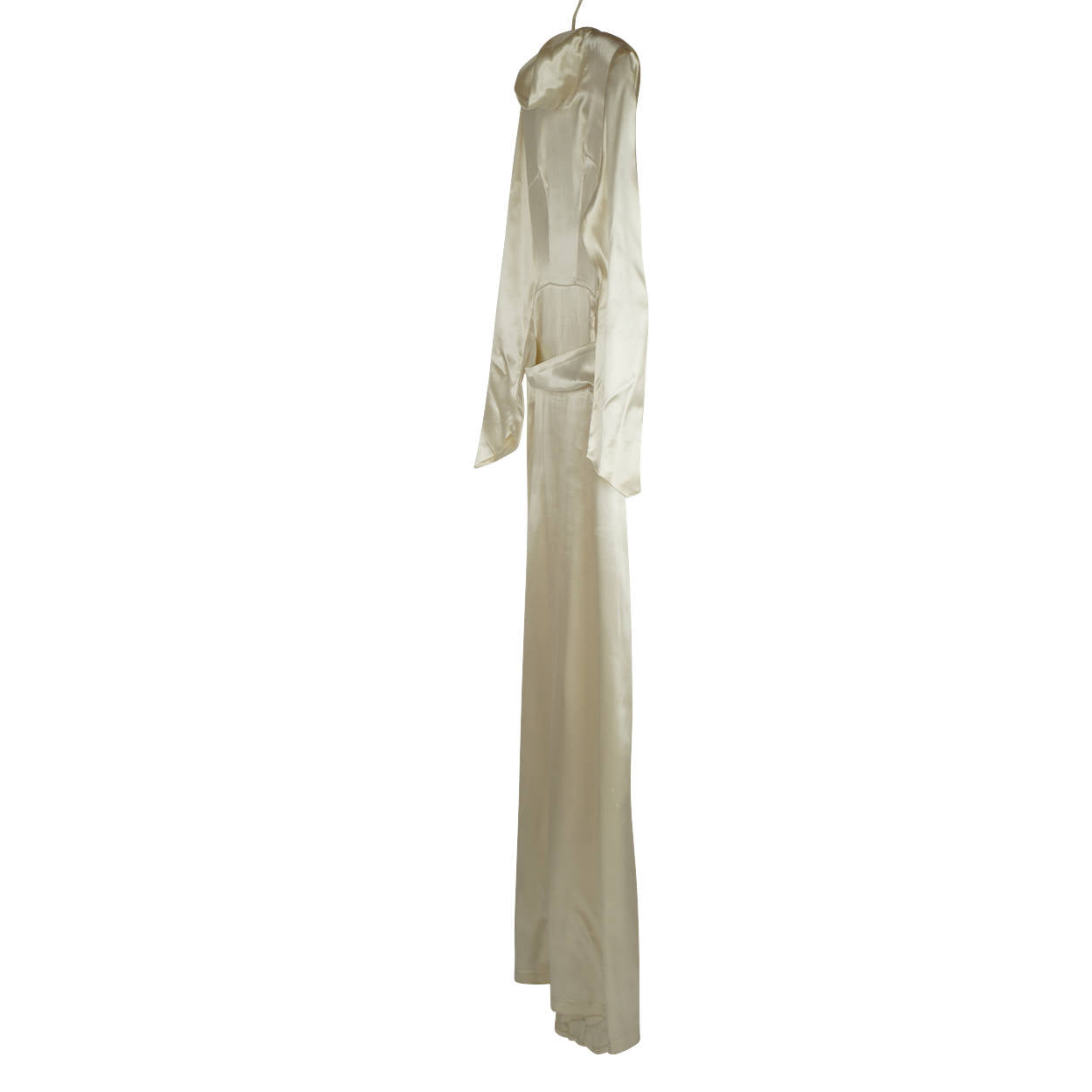 Vintage Satin Wedding Gown 1930s 40s Size XS Dress - Poppy's Vintage Clothing