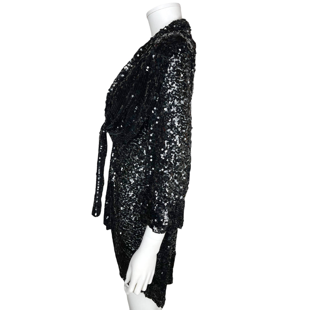 Vintage 1930s Sequinned Jacket Black Sequins on Netting