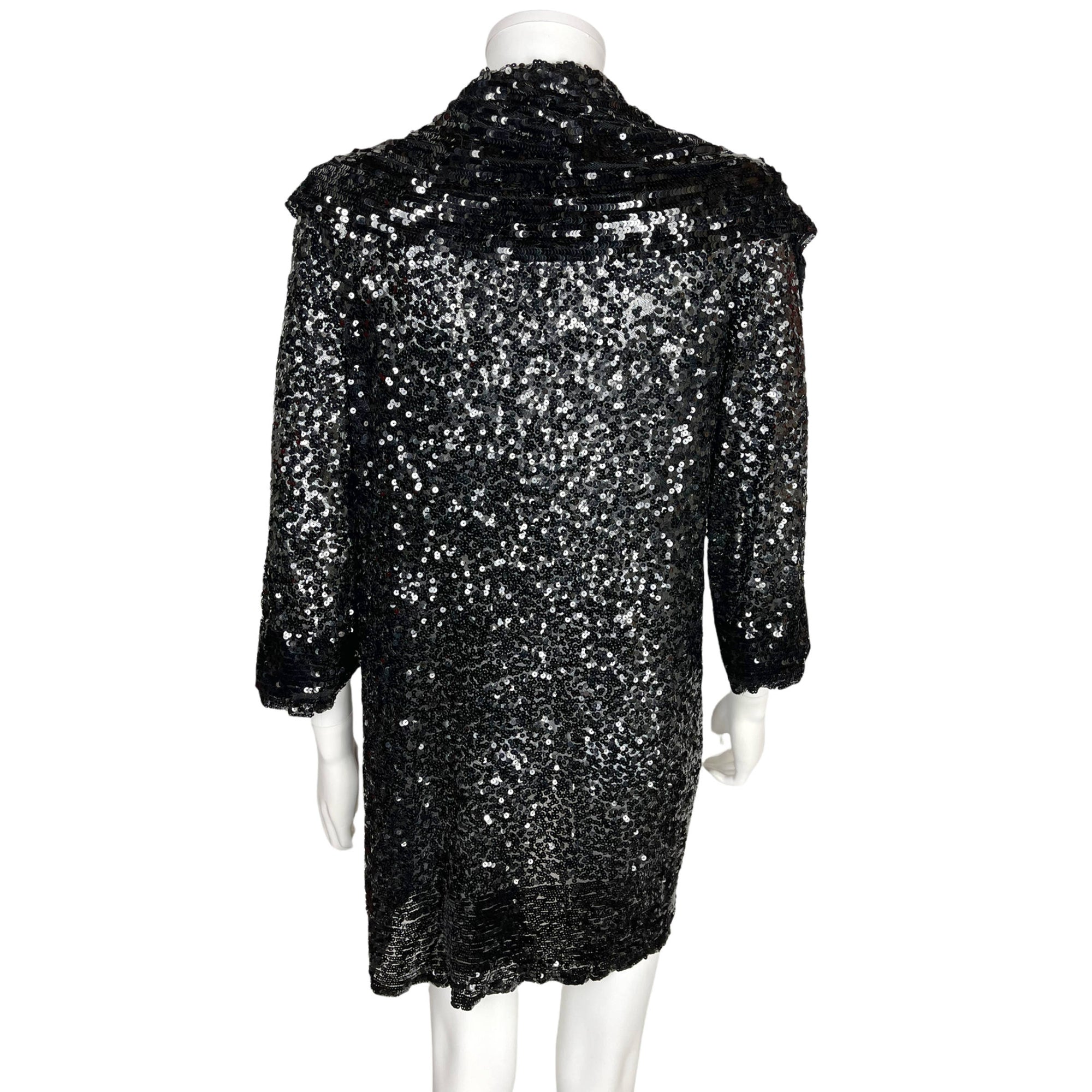 Vintage 1930s Sequinned Jacket Black Sequins on Netting