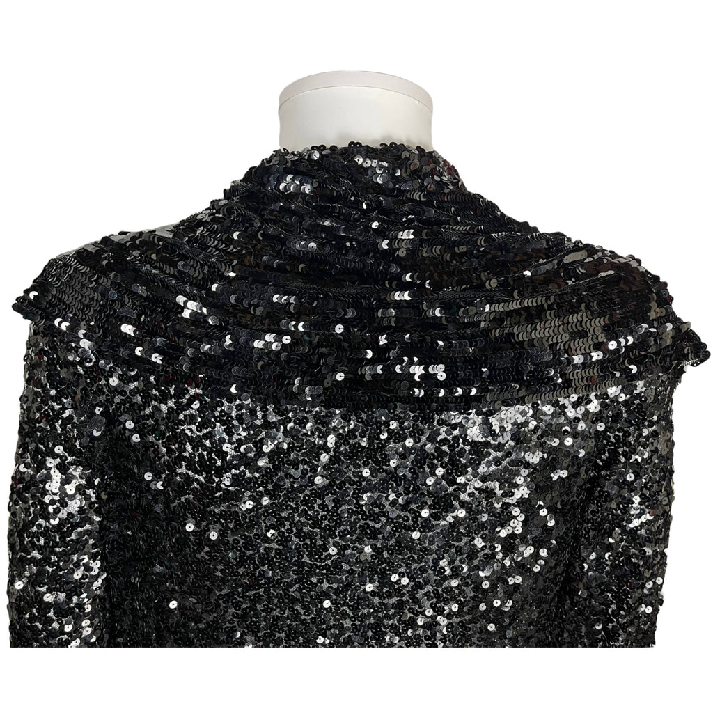 Vintage 1930s Sequinned Jacket Black Sequins on Netting
