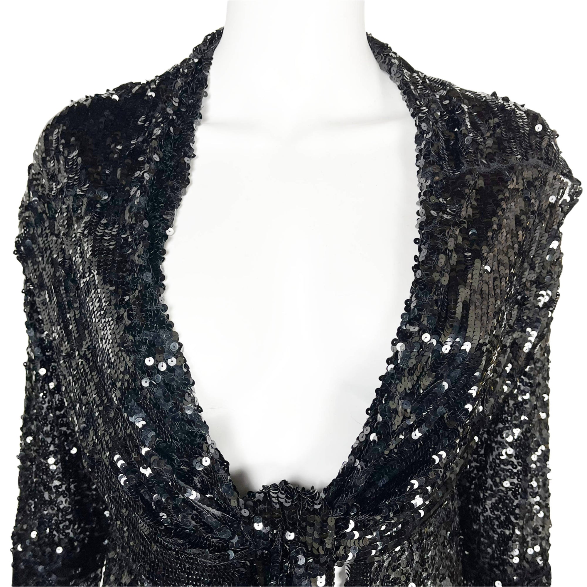 Vintage 1930s Sequinned Jacket Black Sequins on Netting