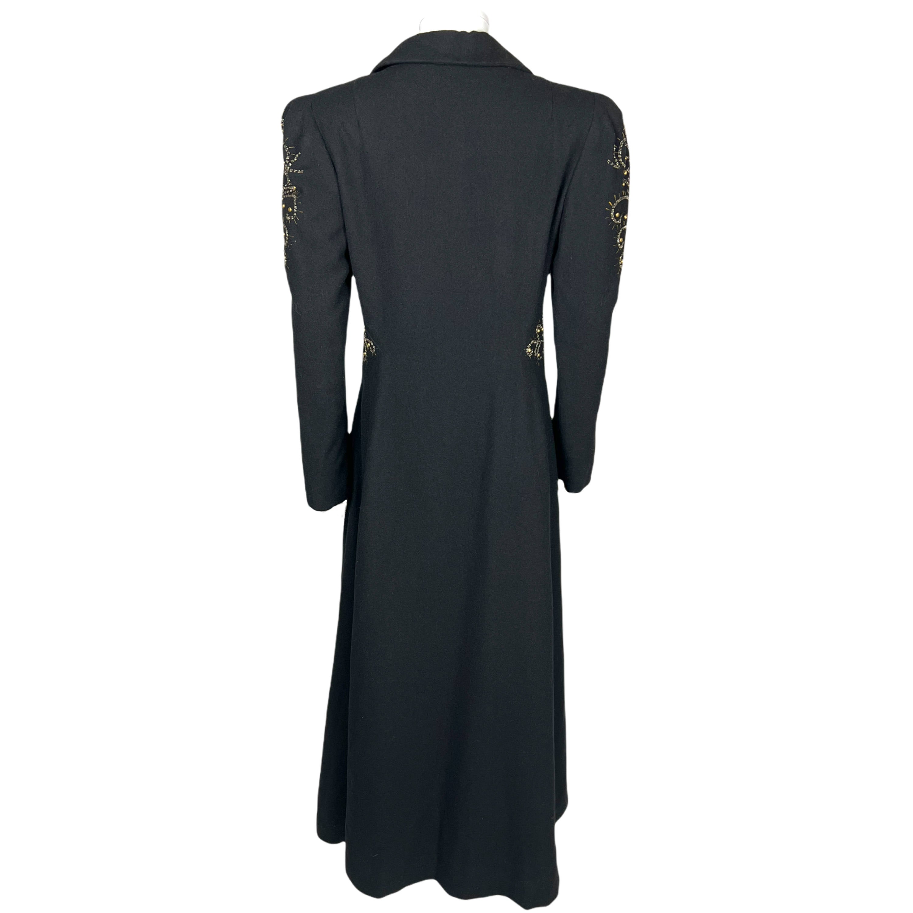 30s French Vintage Black Cotton Coat 30s French Vintage Black Cotton Coat