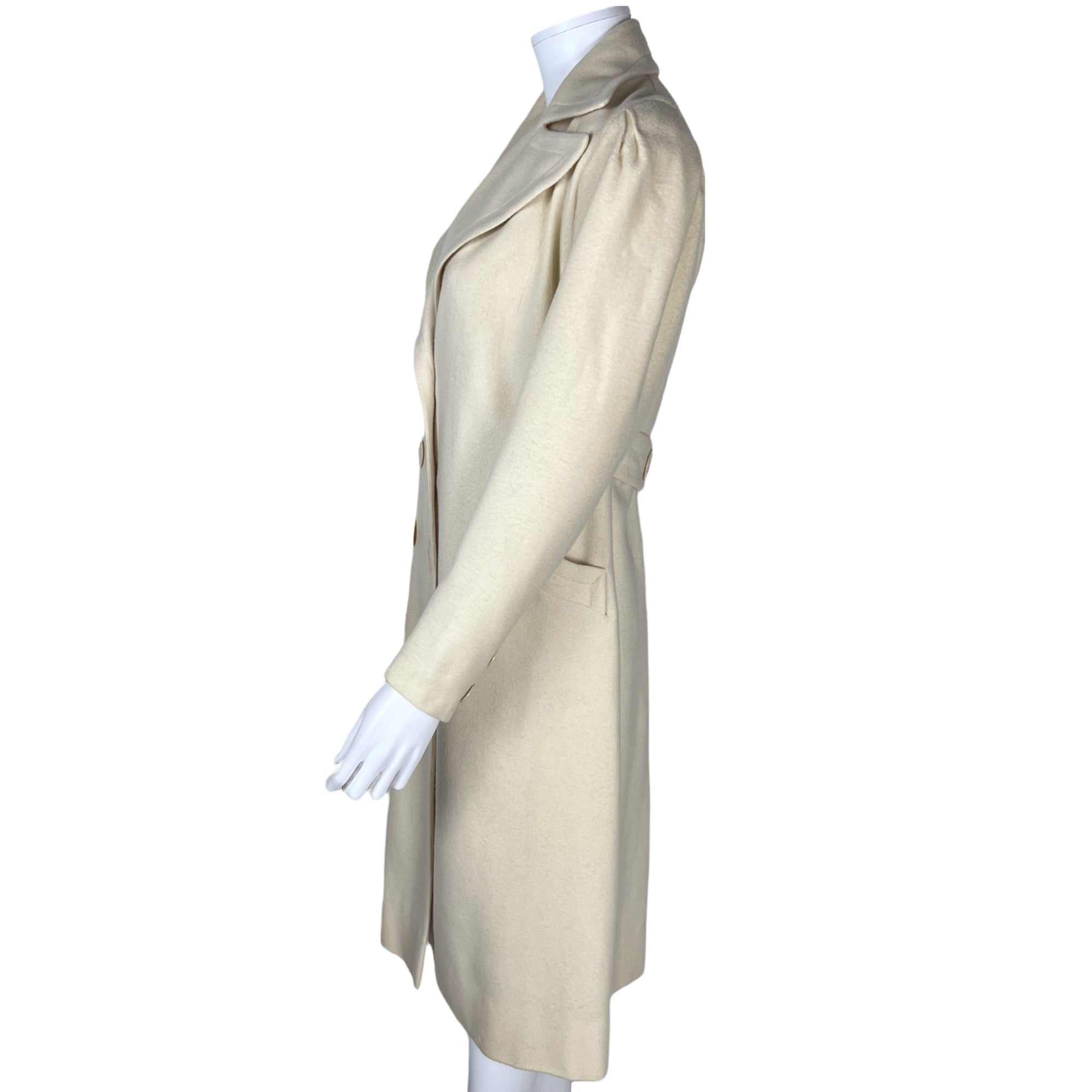Vintage 1930s Coat Cream White Wool Ladies Size Small