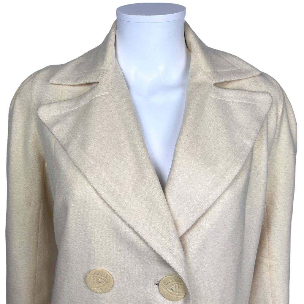Vintage 1930s Coat Cream White Wool Ladies Size Small
