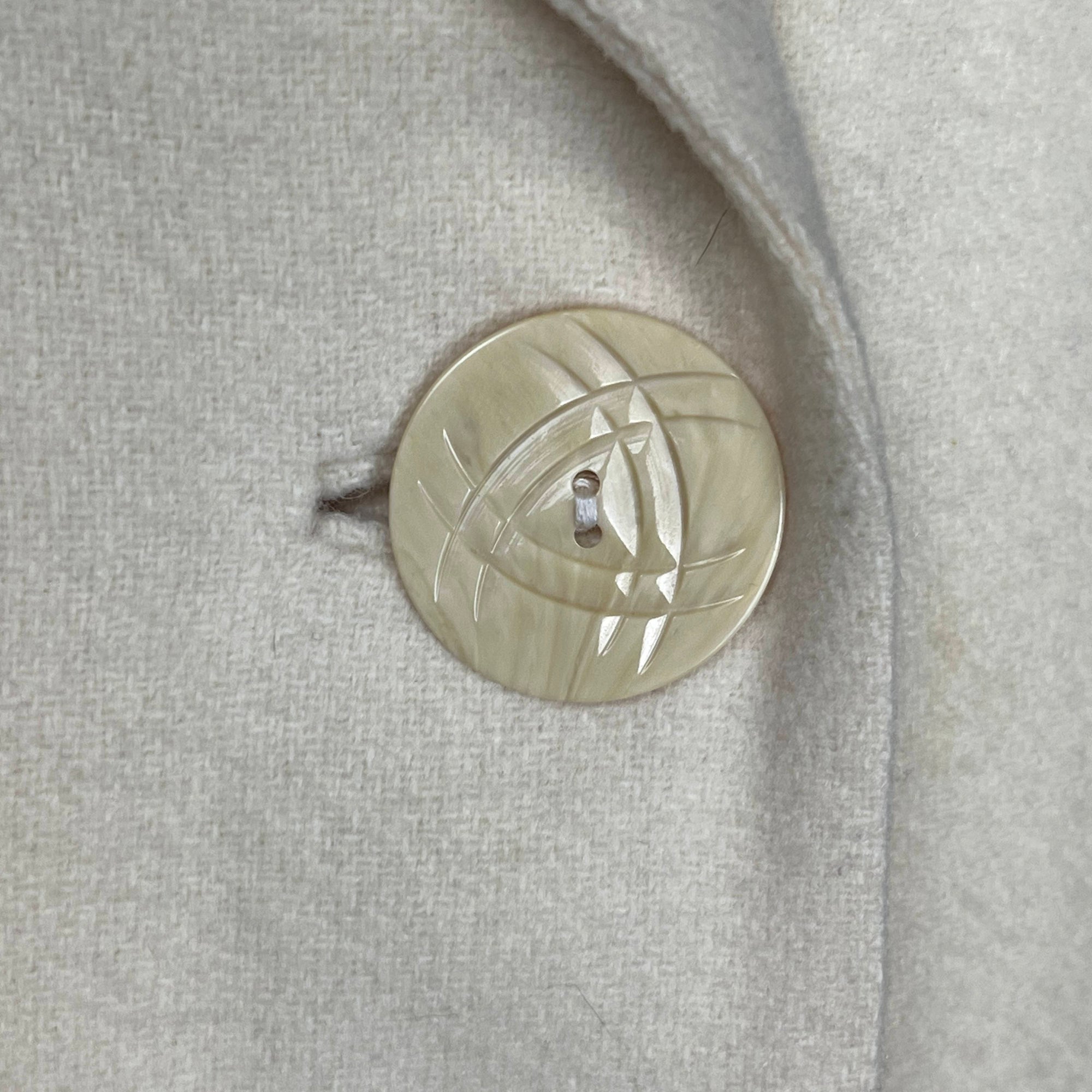 Vintage 1930s Coat Cream White Wool Ladies Size Small