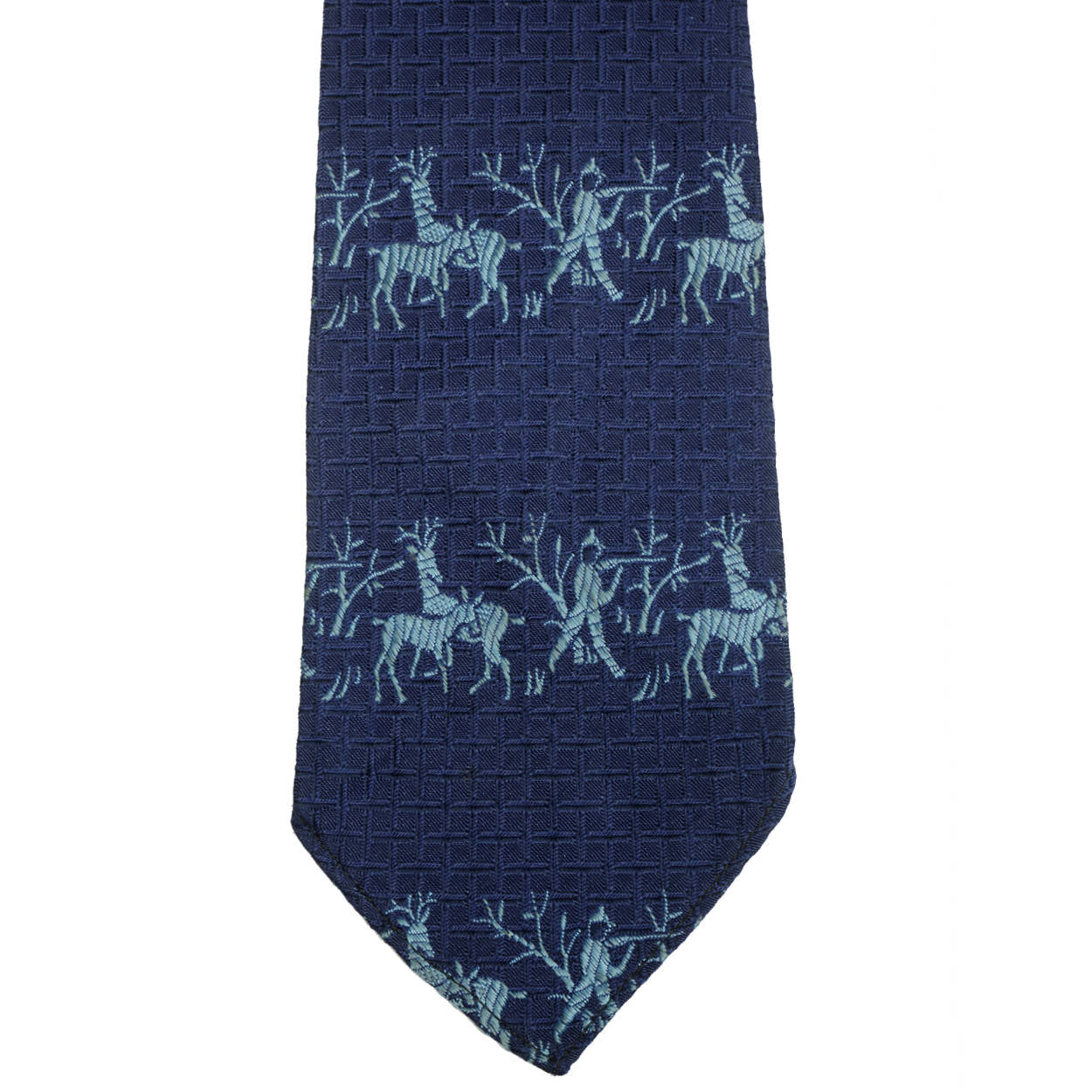 Vintage Tie 1930s Woven Silk Necktie by Swank Deer Hunting Pattern - Poppy's Vintage Clothing