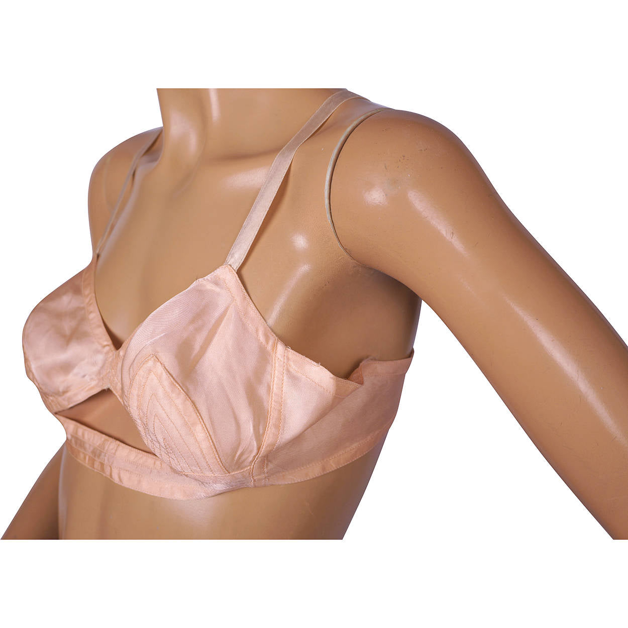 Vintage 1930s Bra Pink Satin Brassiere by Gazella Small - Poppy's Vintage Clothing