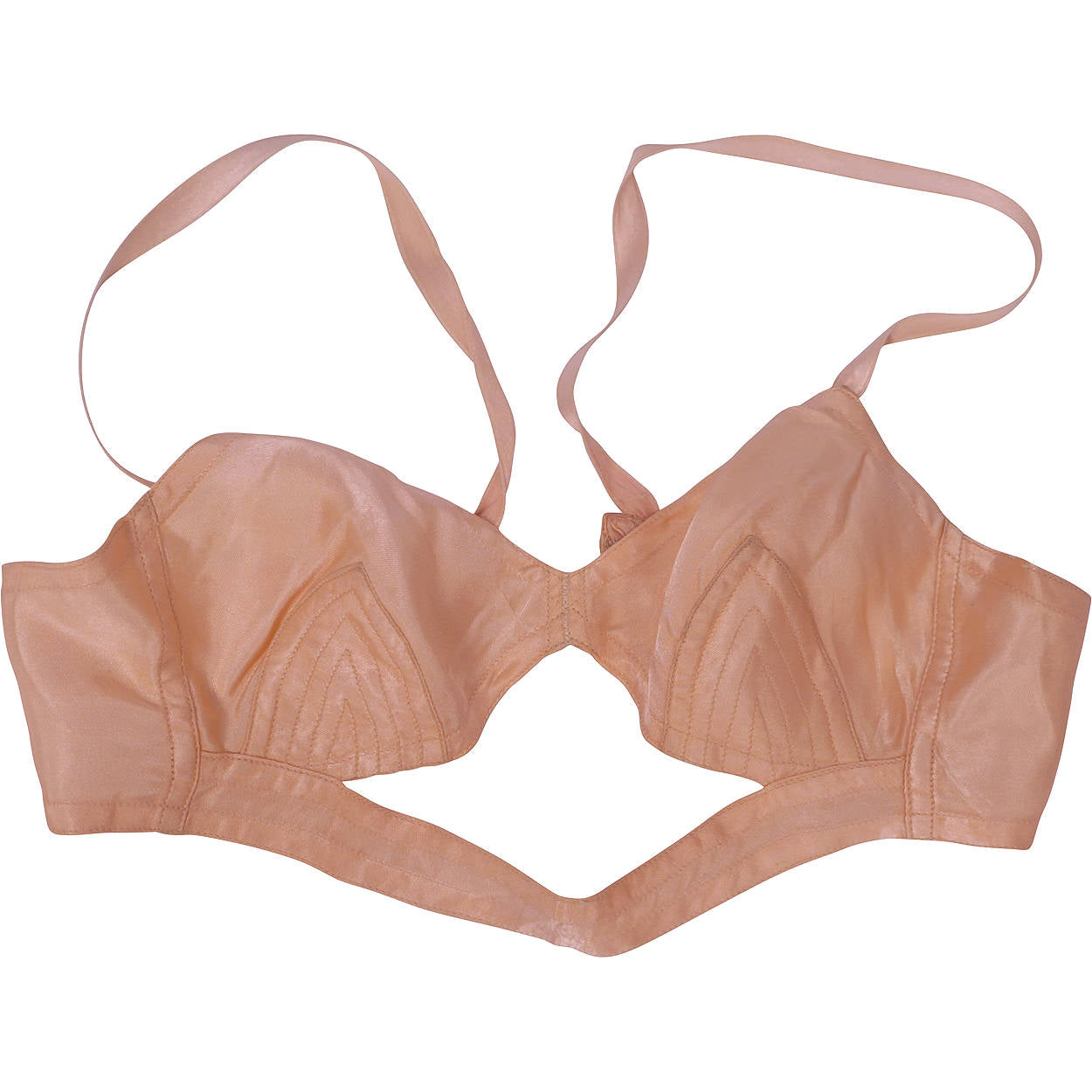 Vintage 1930s Bra Pink Satin Brassiere by Gazella Small - Poppy's Vintage Clothing