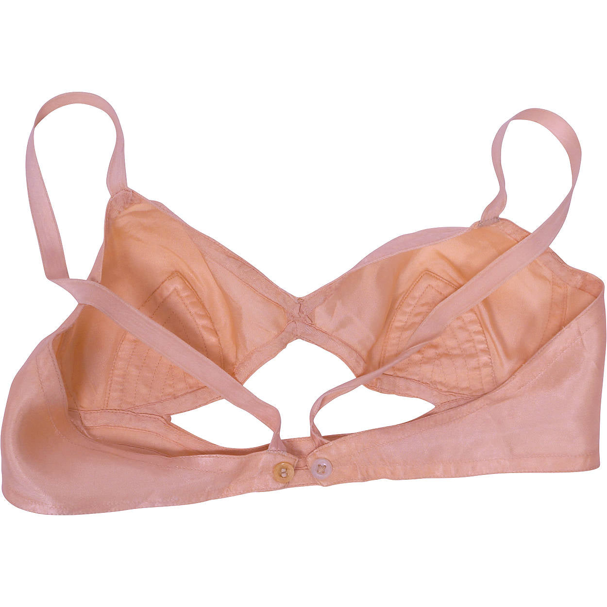 Vintage 1930s Bra Pink Satin Brassiere by Gazella Small - Poppy's Vintage Clothing