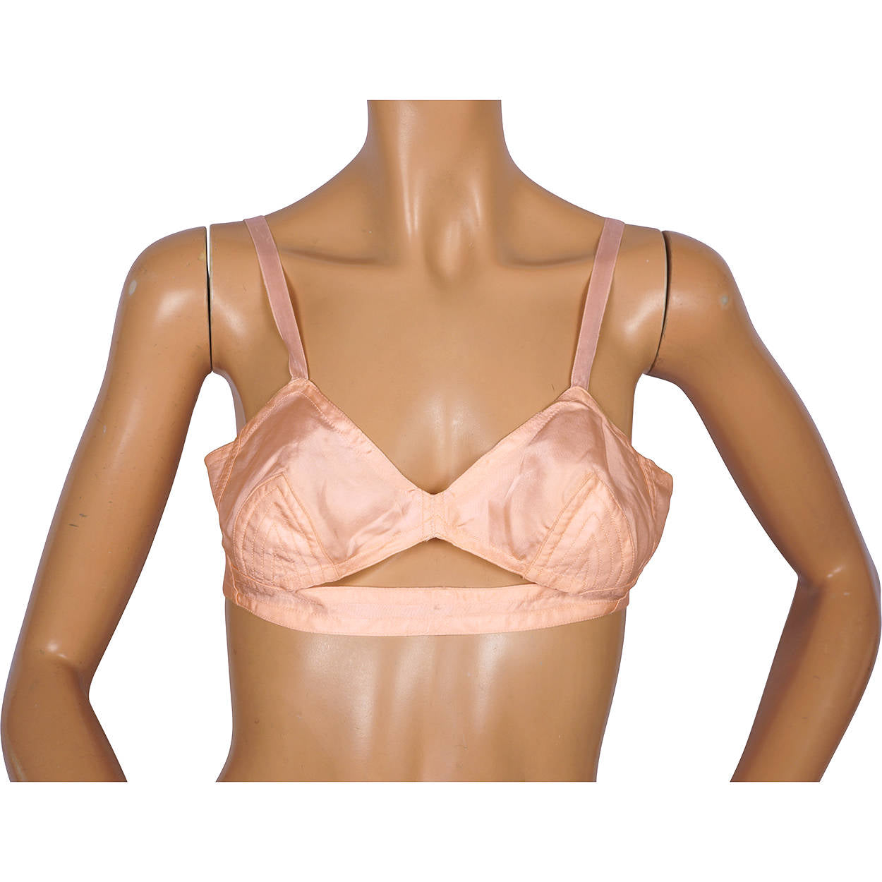 Vintage 1930s Bra Pink Satin Brassiere by Gazella Small - Poppy's Vintage Clothing