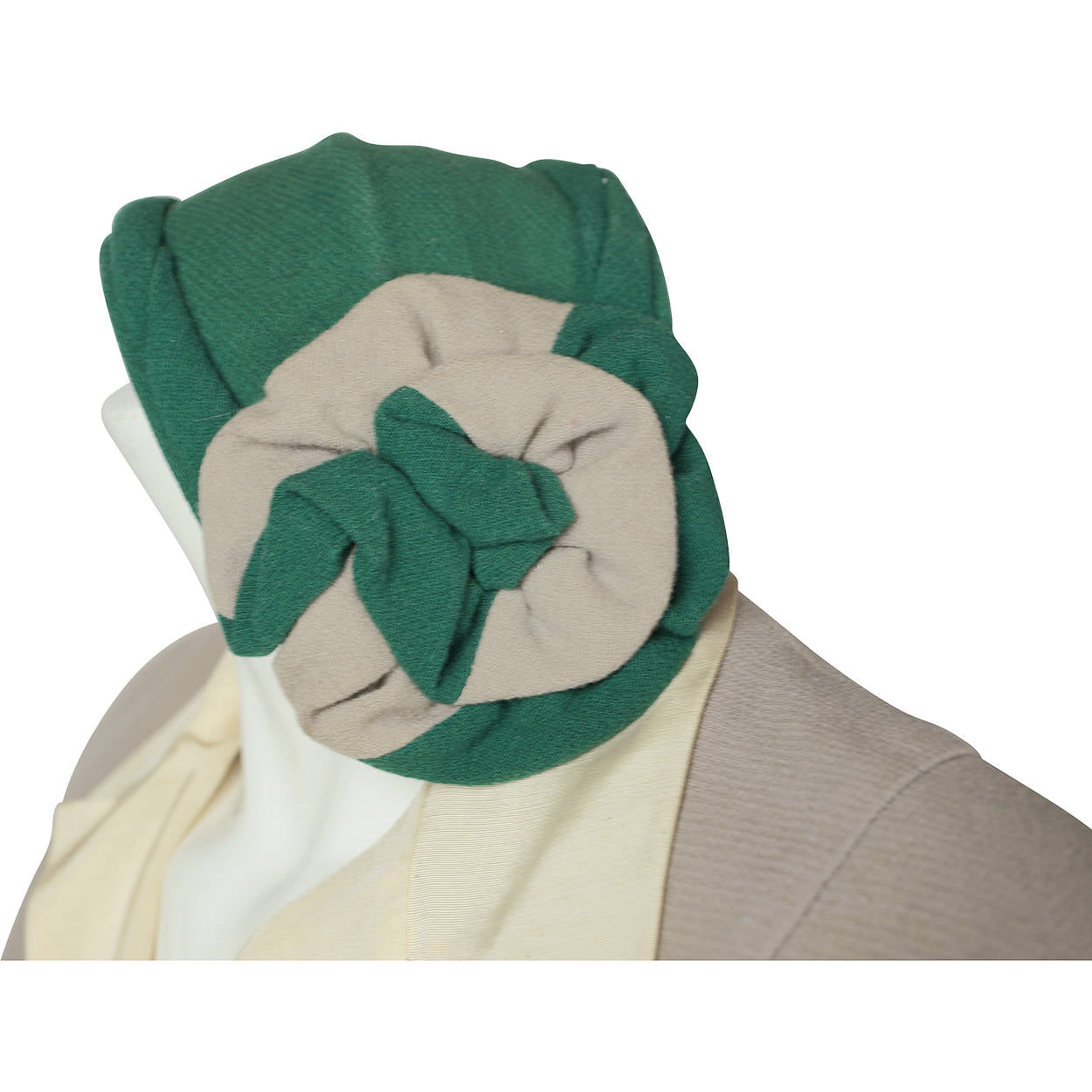 Vintage 1930s 40s Bolero Jacket Skirt & Hat Ensemble Grey Wool Crepe Size M - Poppy's Vintage Clothing