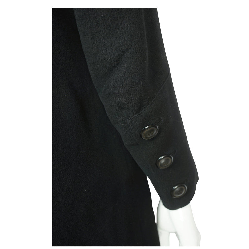 Vintage Early 1930s Winter Coat Black Wool Ladies Size S M - Poppy's Vintage Clothing