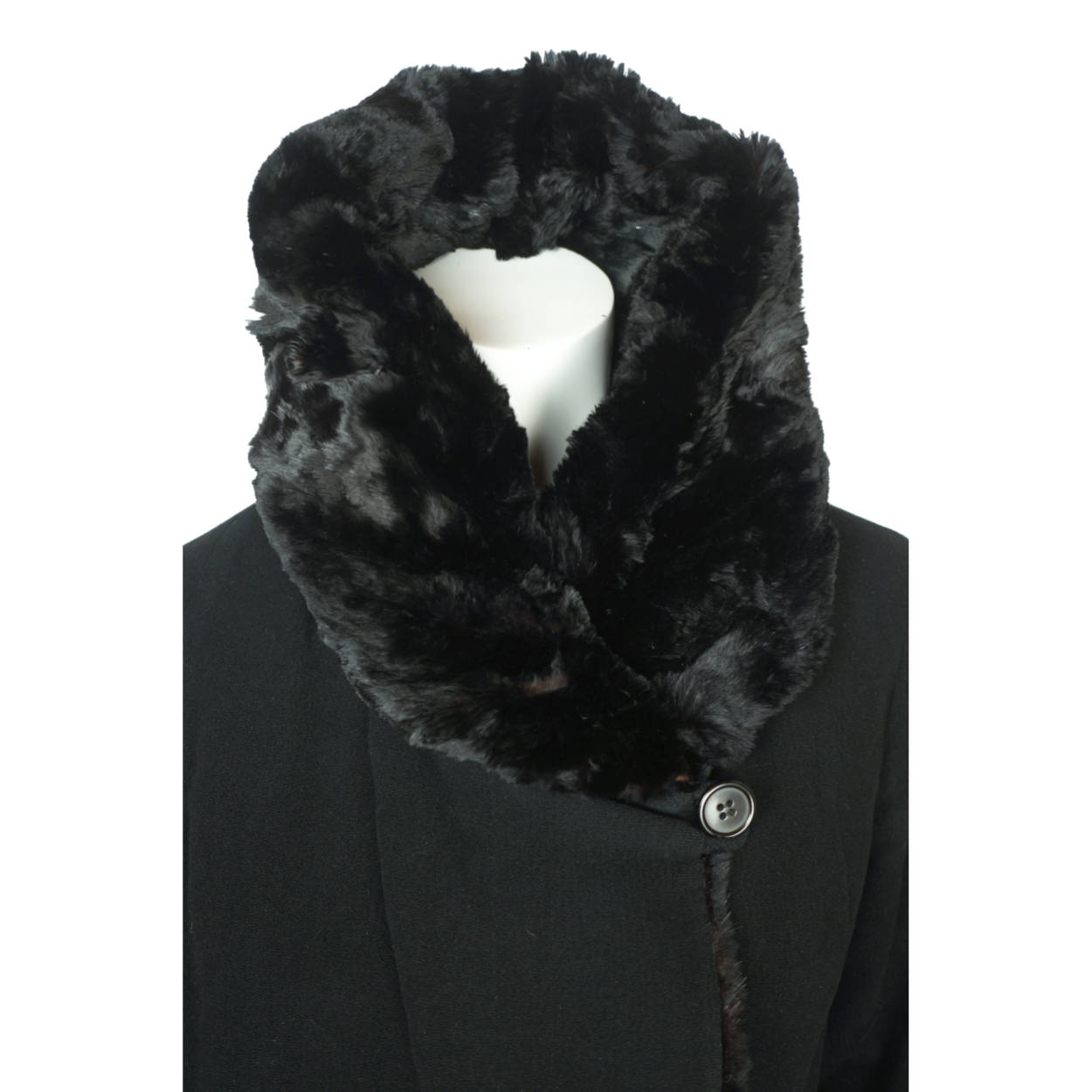 Vintage Early 1930s Winter Coat Black Wool Ladies Size S M - Poppy's Vintage Clothing