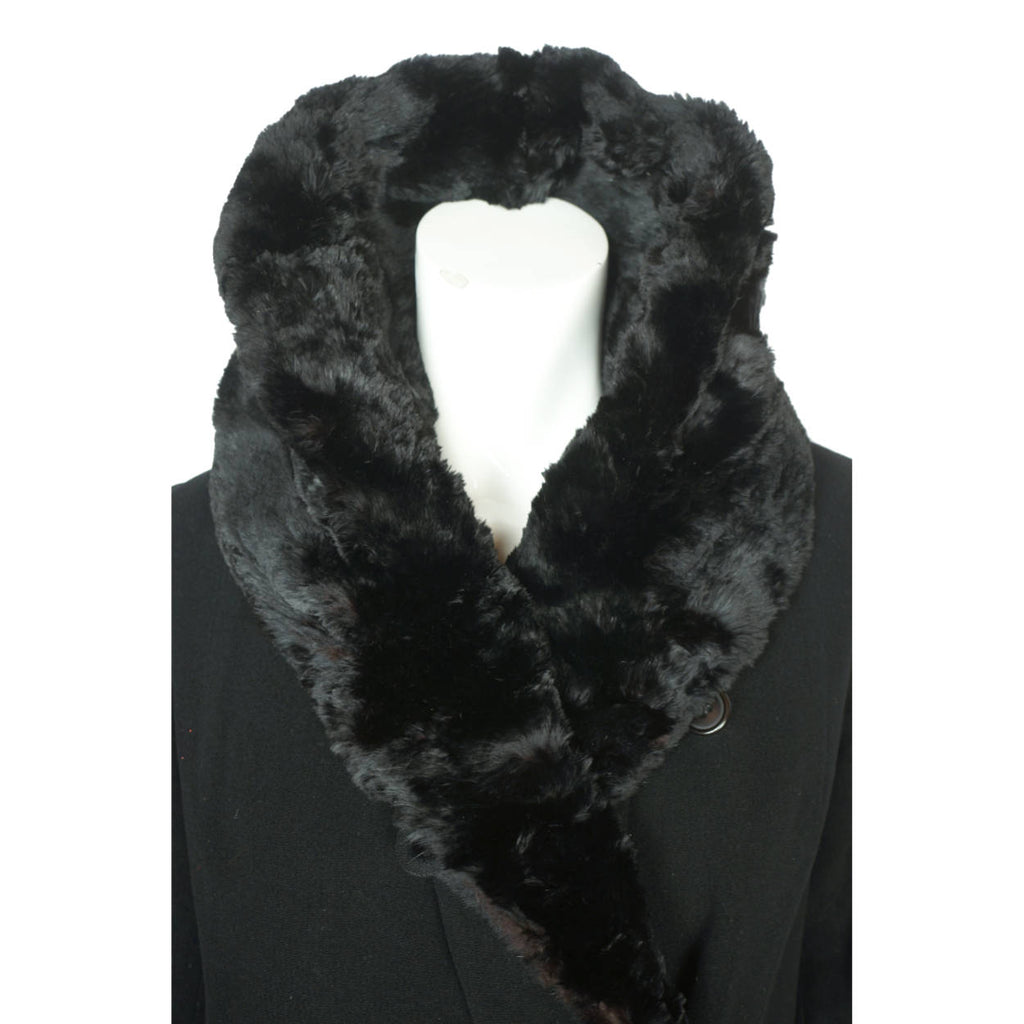 Vintage Early 1930s Winter Coat Black Wool Ladies Size S M - Poppy's Vintage Clothing