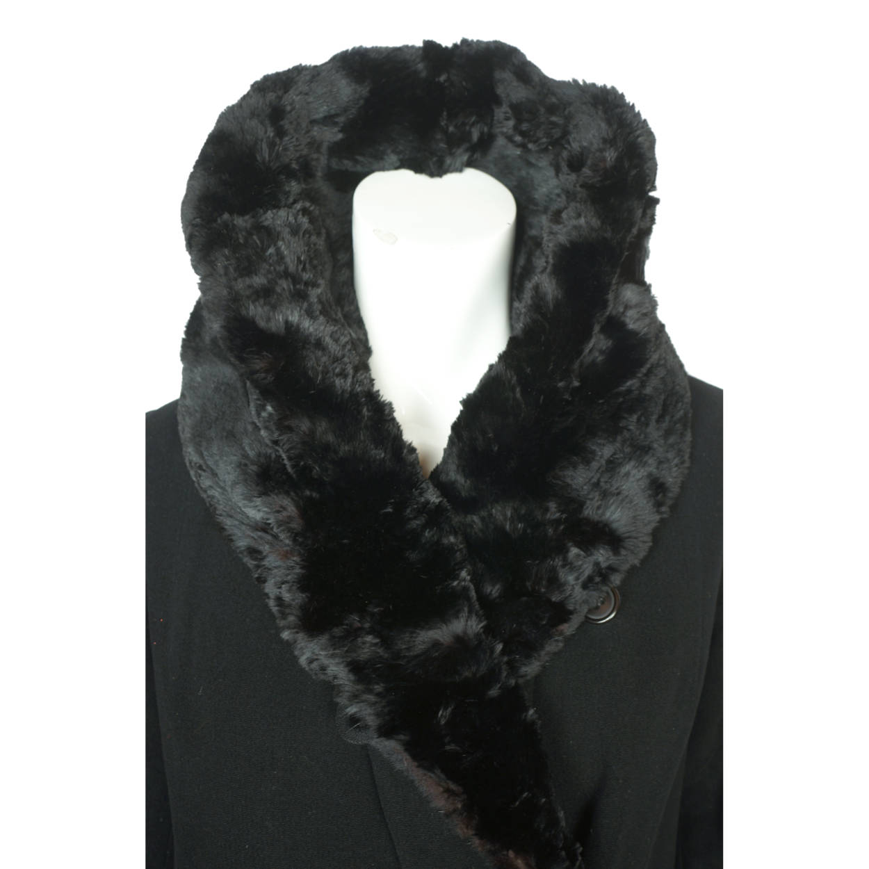 Vintage Early 1930s Winter Coat Black Wool Ladies Size S M - Poppy's Vintage Clothing