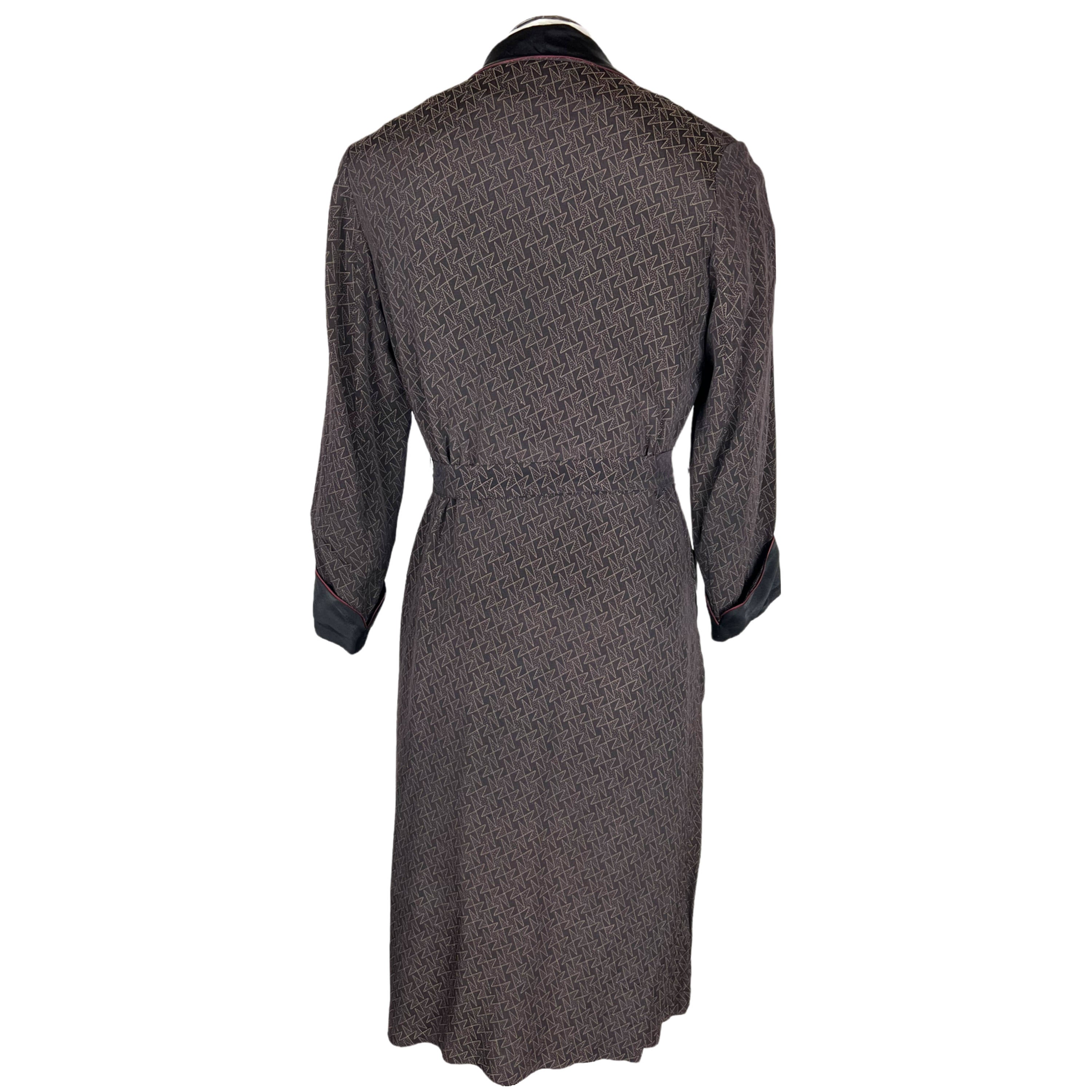 1930s Art Deco Dressing Gown Mens Robe Monogrammed Size M