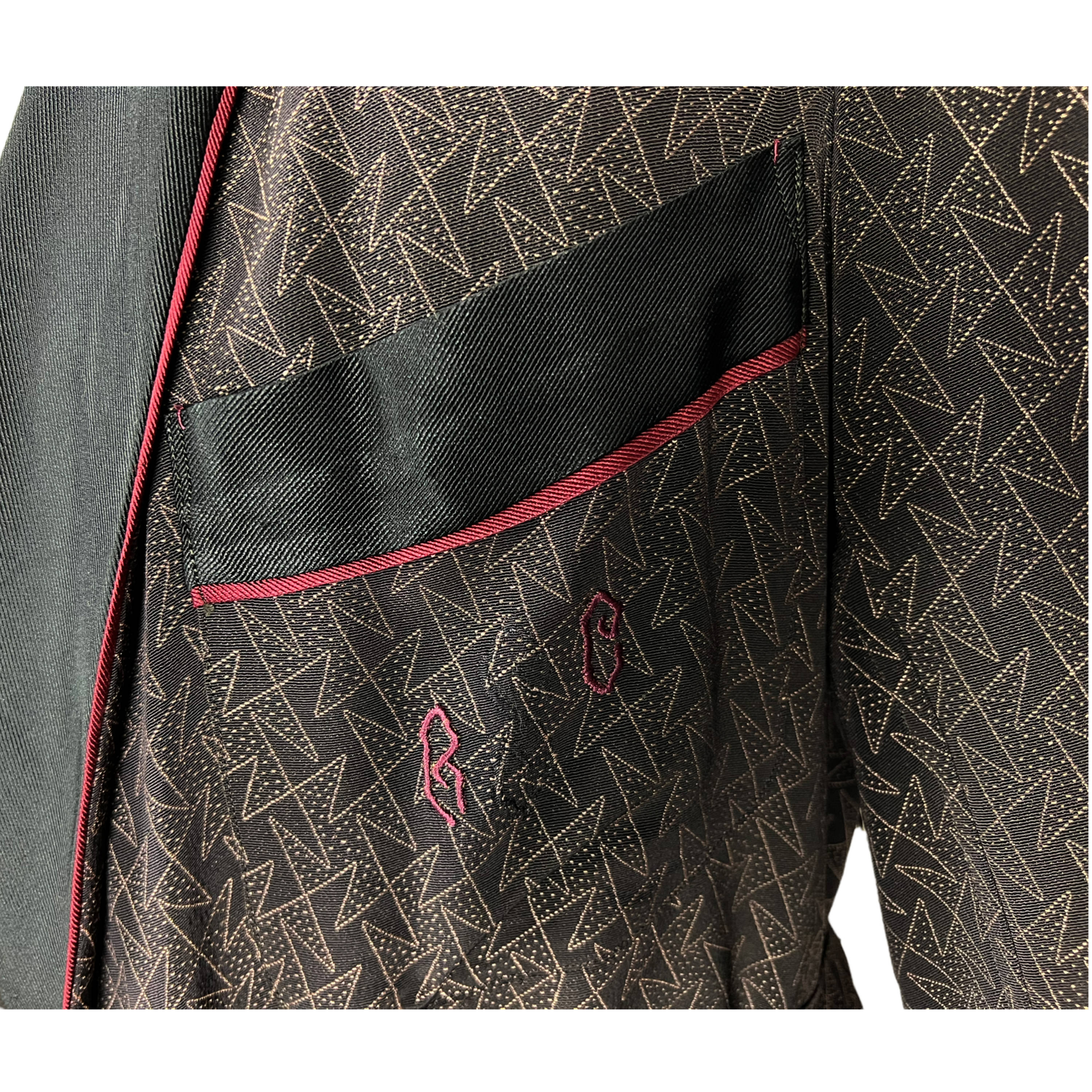 1930s Art Deco Dressing Gown Mens Robe Monogrammed Size M