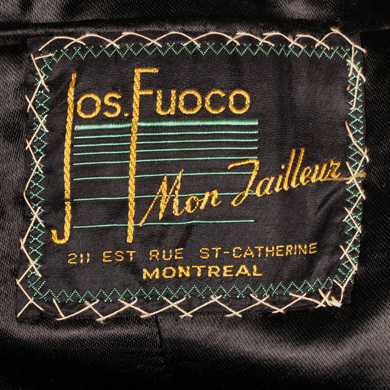 Vintage Early 1940s Mens Wool Overcoat Navy Blue Coat Jos Fuoco Montreal Size M - Poppy's Vintage Clothing