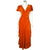 Vintage 1930s Long Dress Orange Velvet Evening Gown Bias Cut with Lace Size M - Poppy's Vintage Clothing