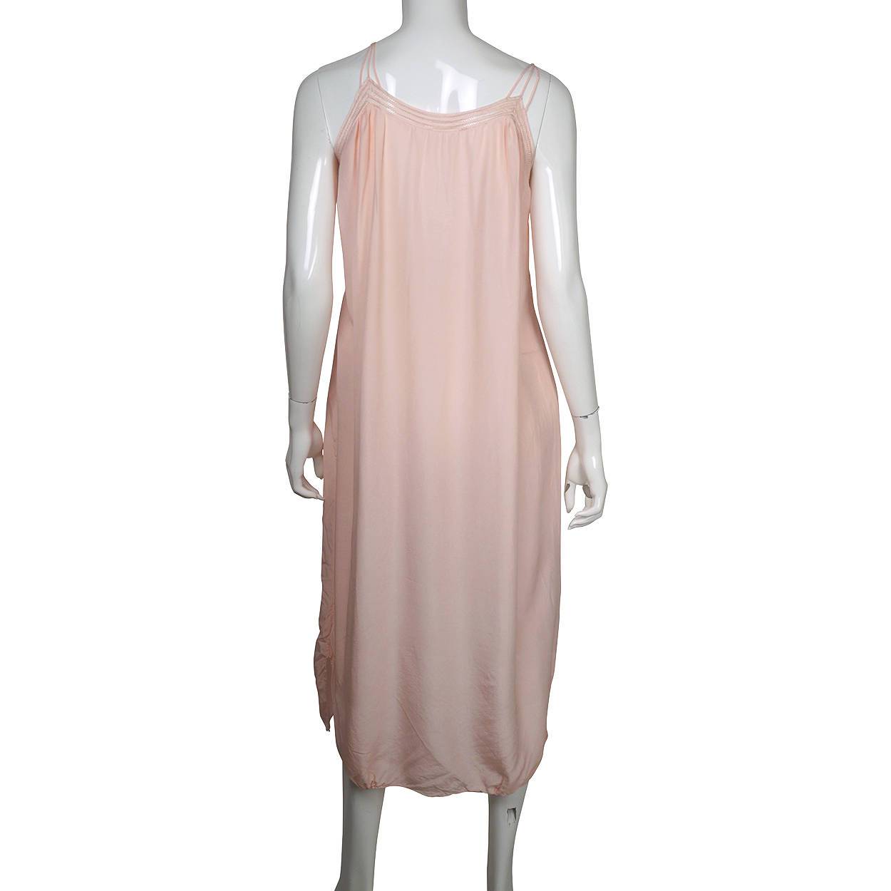 Vintage 1930s Nightie Pink Silk Nightgown with Lace Insets Size M - Poppy's Vintage Clothing