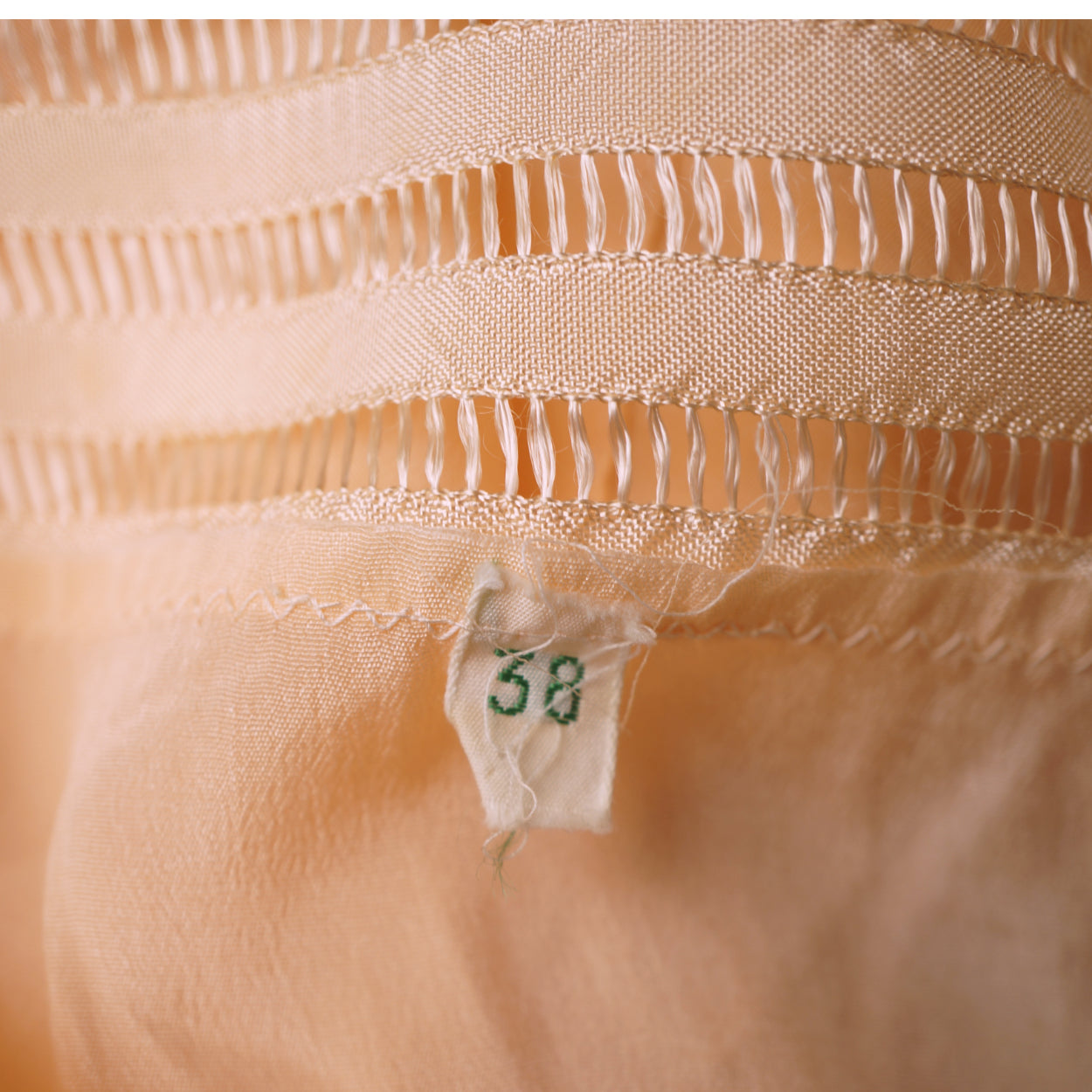 Vintage 1930s Pink Silk Nightie w Faggoting Embroidery Work Size 38 M L - Poppy's Vintage Clothing