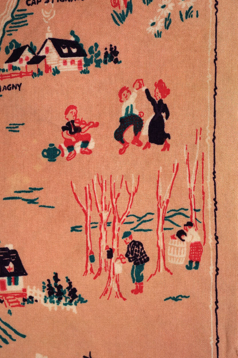 Vintage 1930s Quebec Province Souvenir Scarf Rare Name Anglicisms - Poppy's Vintage Clothing