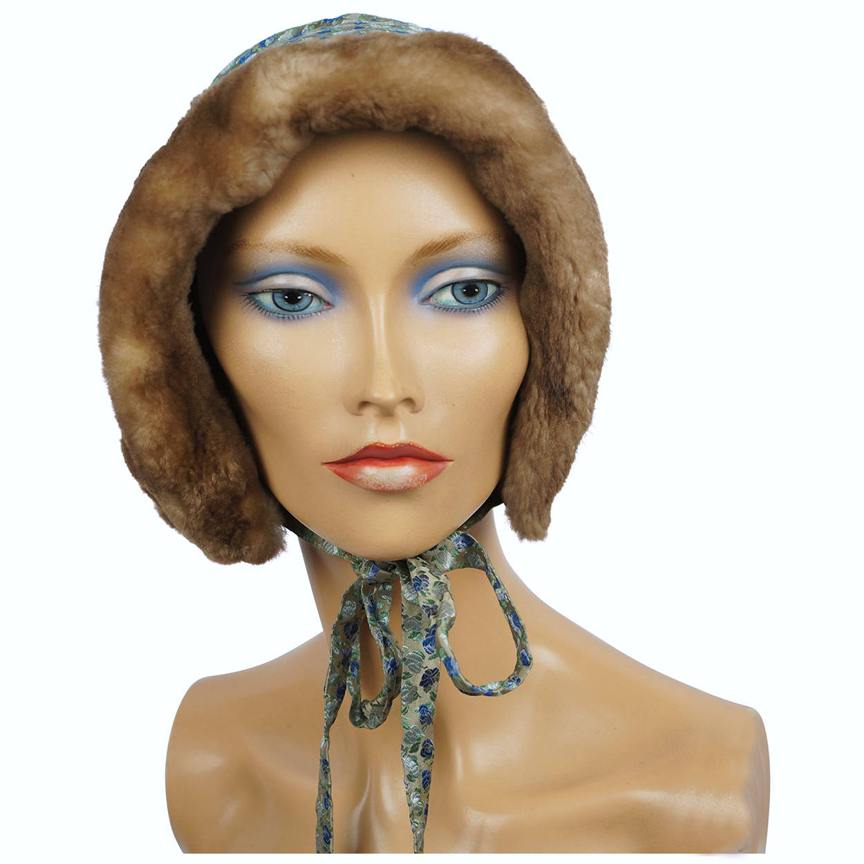 Vintage 1930s Embroidered Silk Bonnet Floral Embroidery Hat - Poppy's Vintage Clothing