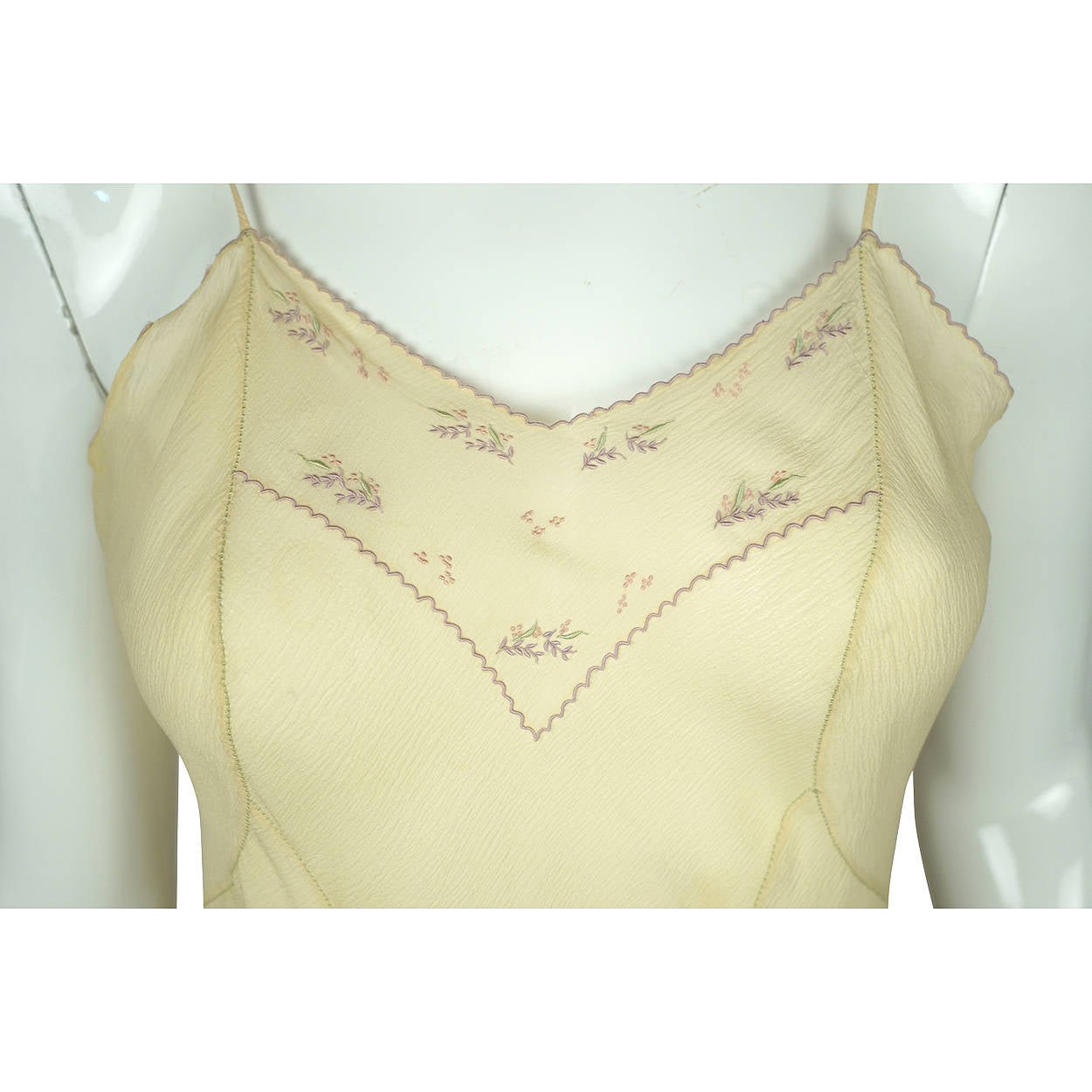 Vintage 1930s Chemise &amp; Step In Panties Set Embroidered Silk Georgette - Poppy's Vintage Clothing