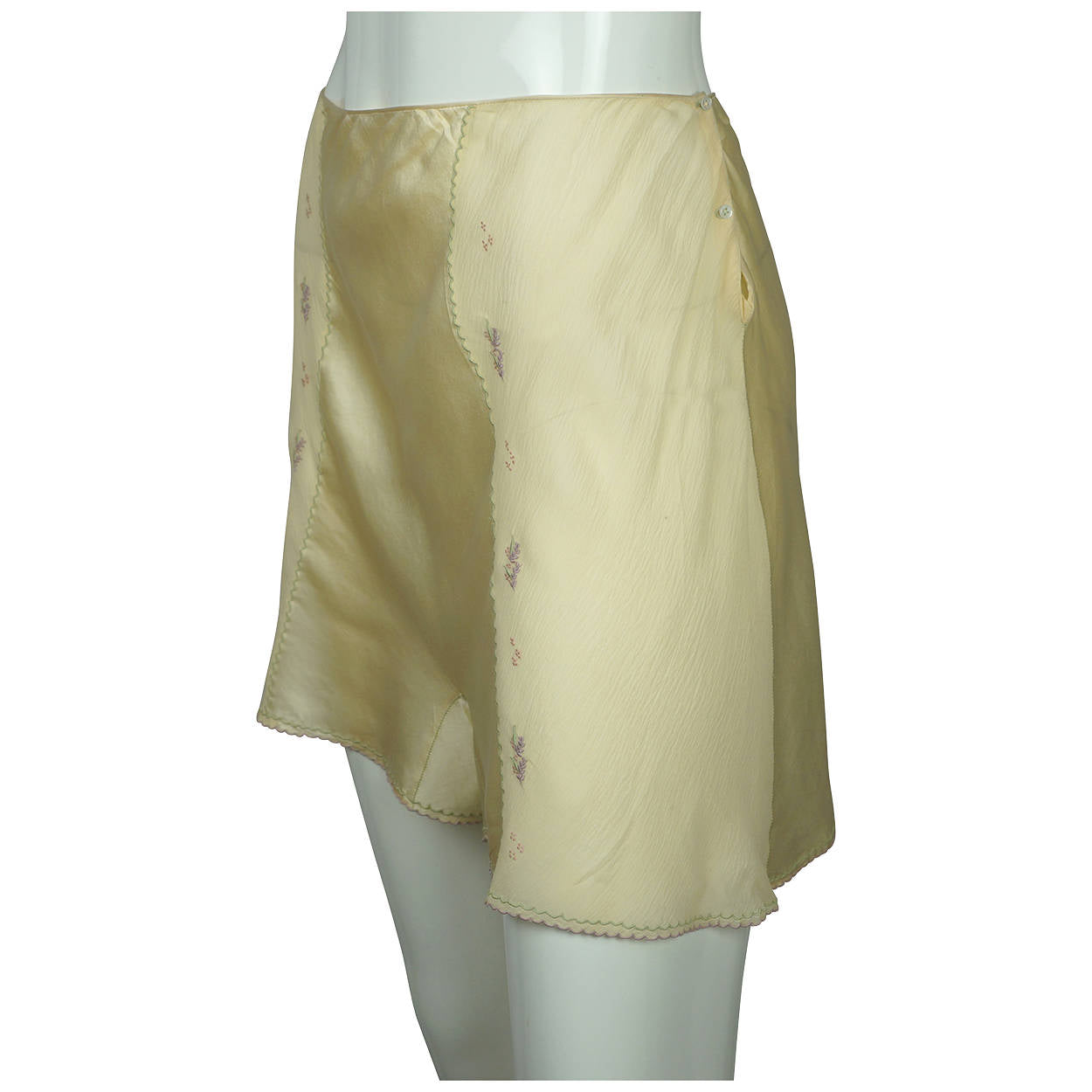 Vintage 1930s Chemise &amp; Step In Panties Set Embroidered Silk Georgette - Poppy's Vintage Clothing