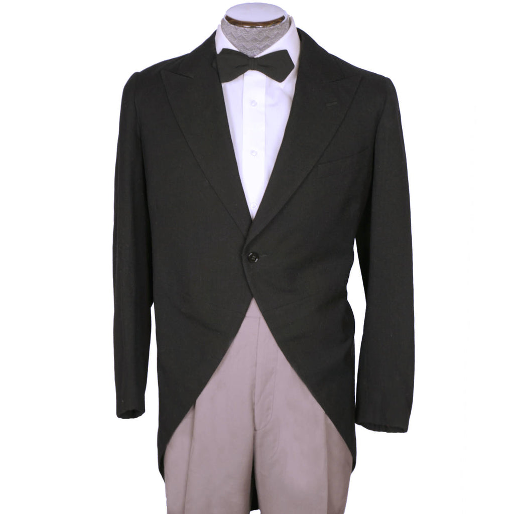 Vintage Mens Morning Coat Tailor Dated 1938 Wool Tailcoat Size Medium - Poppy's Vintage Clothing