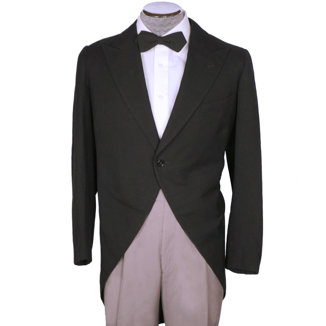 Vintage Mens Morning Coat Tailor Dated 1938 Wool Tailcoat Size Medium - Poppy's Vintage Clothing