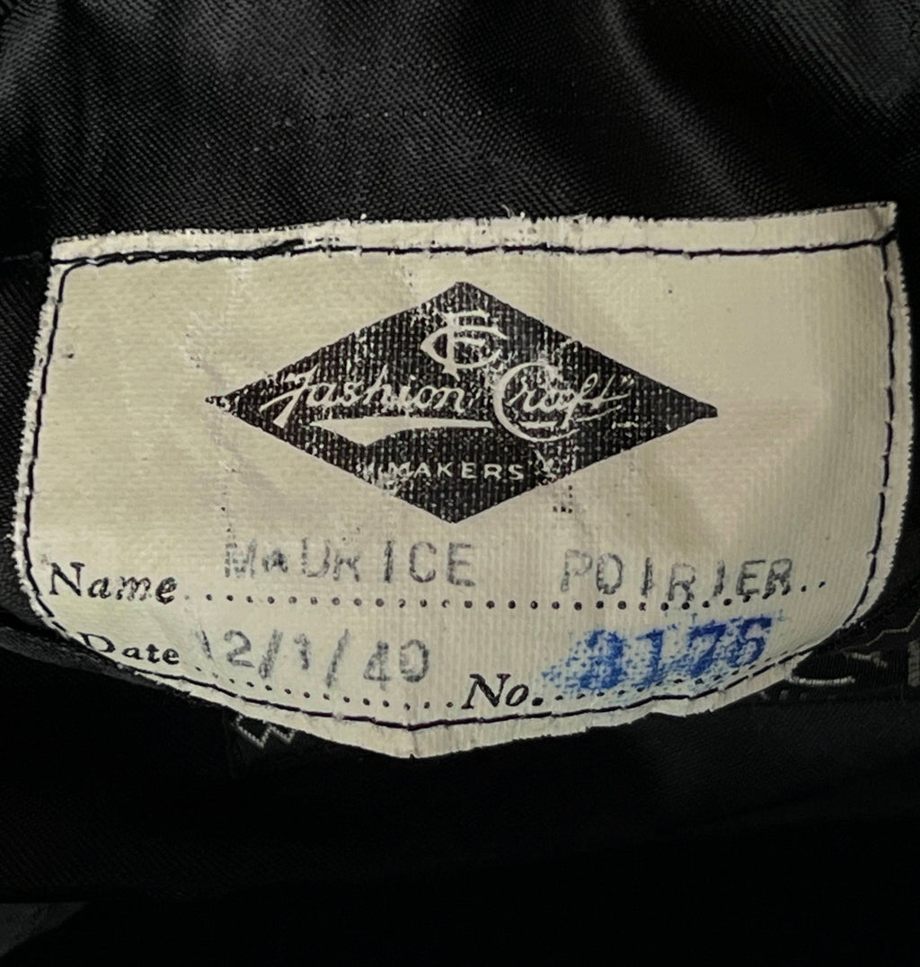 Vintage 1940s Tuxedo Fashion Craft Montreal Dated 1940 Sz 42