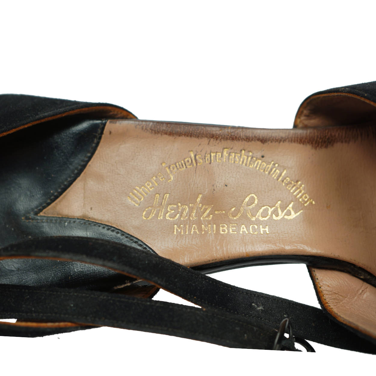 Vintage 1940s Swing Shoes Platform Style Peep Toe Pearl Jewelled Black Suede 8 + - Poppy's Vintage Clothing