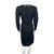 Vintage 1950s Knit Dress Beaded Sequinned Black Wool Size L