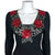 Vintage 1950s Knit Dress Beaded Sequinned Black Wool Size L
