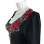Vintage 1950s Knit Dress Beaded Sequinned Black Wool Size L