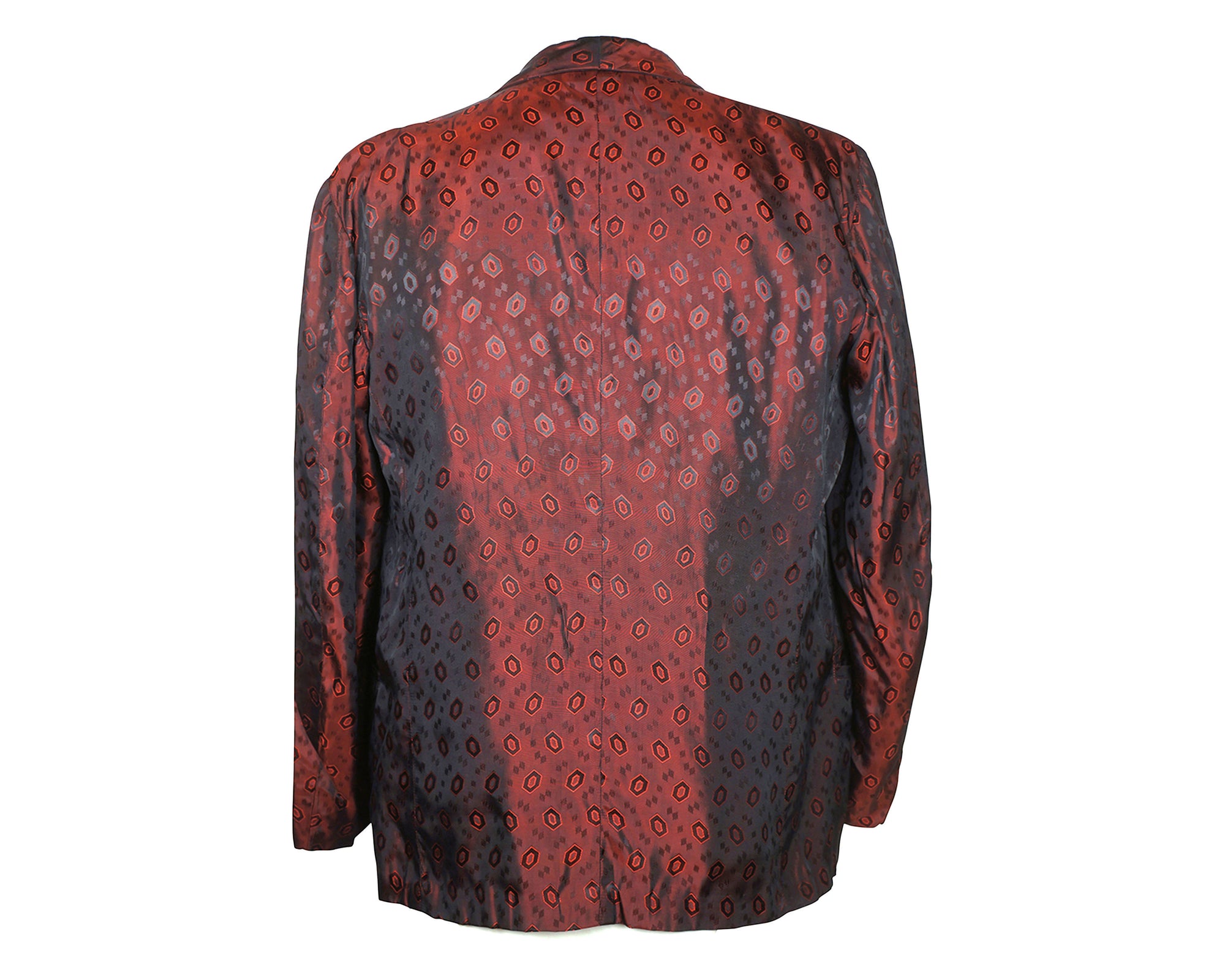 Vintage 1940s Maroon Smoking Jacket Bonnington Short Lounging Robe Mens Size Large 44 - Poppy's Vintage Clothing