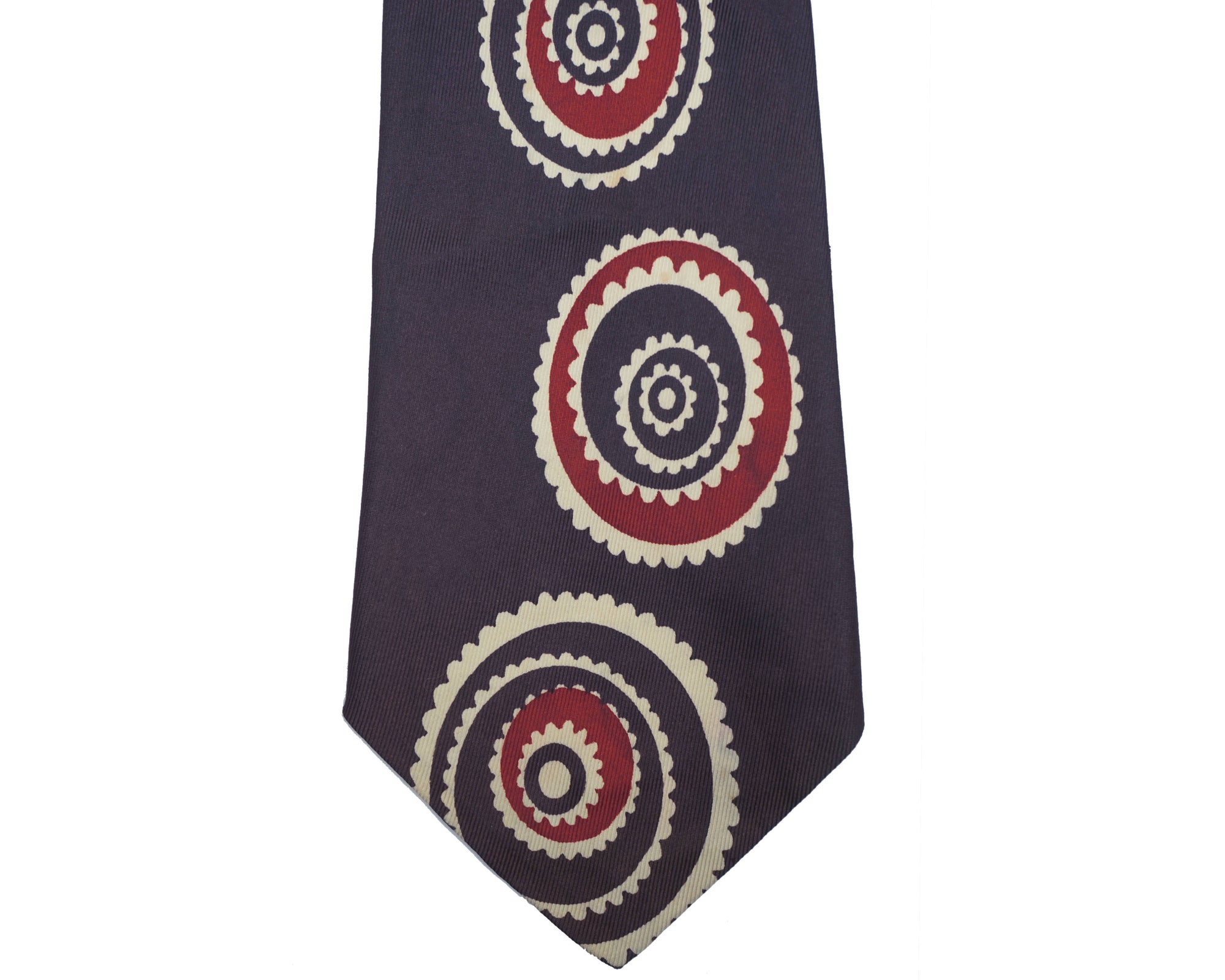 Vintage 1940s Swing Tie Mens Purple Necktie Geometric Pattern Cohama by Berkley - Poppy's Vintage Clothing