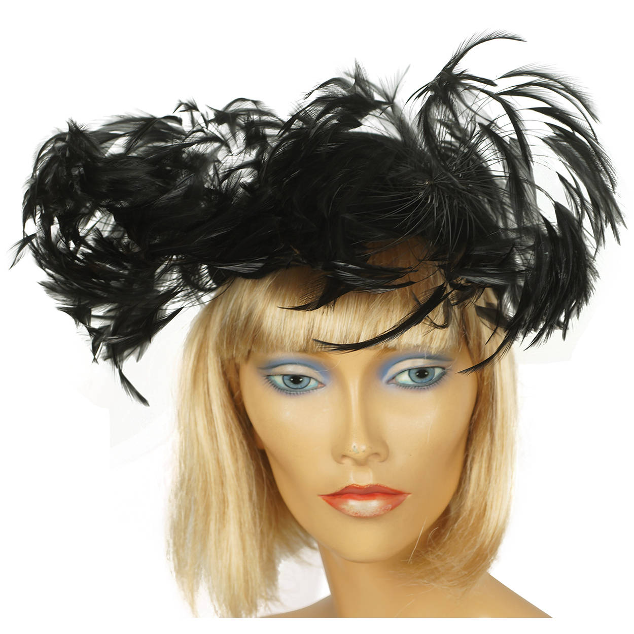 Vintage 1940s Cocktail Hat Black Felt Fascinator - Poppy's Vintage Clothing