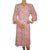 Vintage 1940s Day Dress Floral Printed Pink Silk Chiffon Size M - Poppy's Vintage Clothing