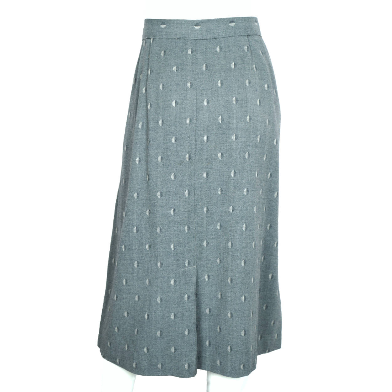 Vintage 1940s 50s Ladies Skirt Suit Silver Grey Wool Size L XL 36” Waist - Poppy's Vintage Clothing