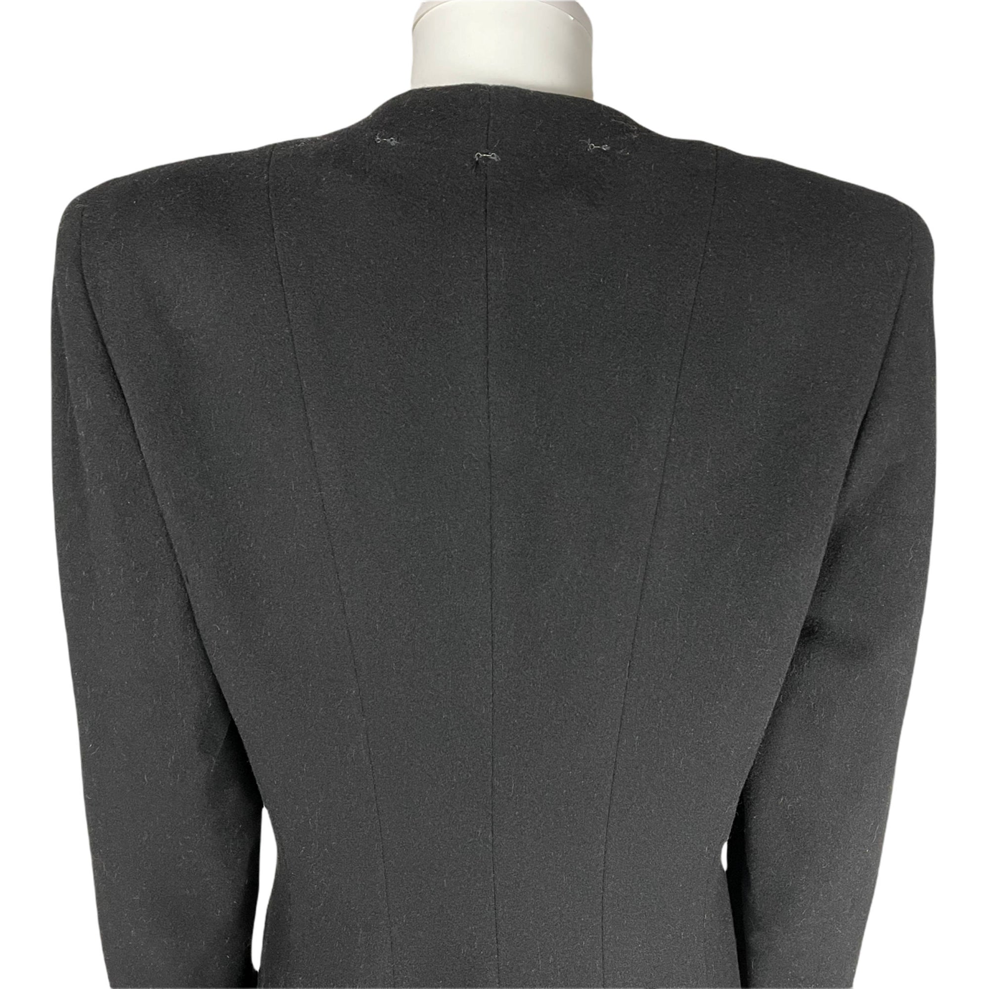 Vintage 1940s Ladies Coat Black Wool Princess Style Size M