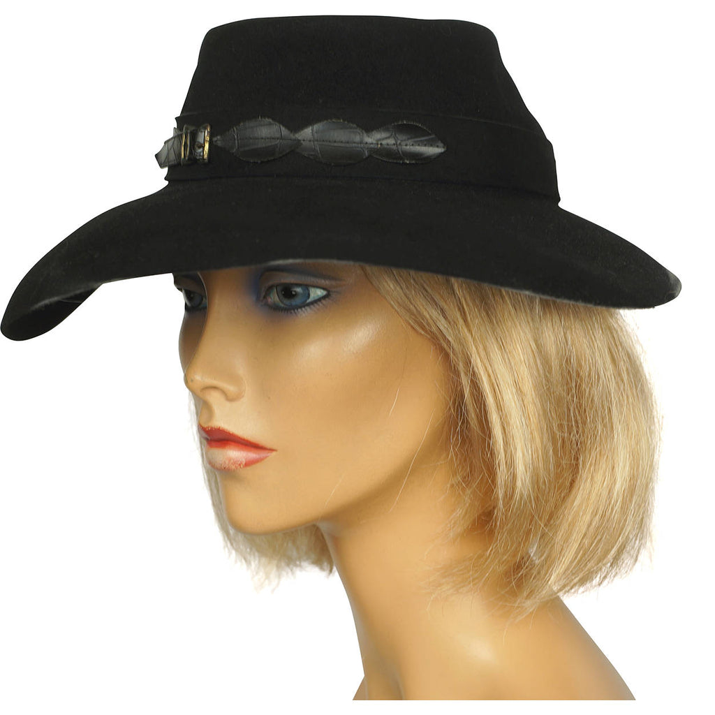 Vintage 1940s Ladies Fedora Hat Genuine Fur Felt Lady Biltmore Canada - Poppy's Vintage Clothing