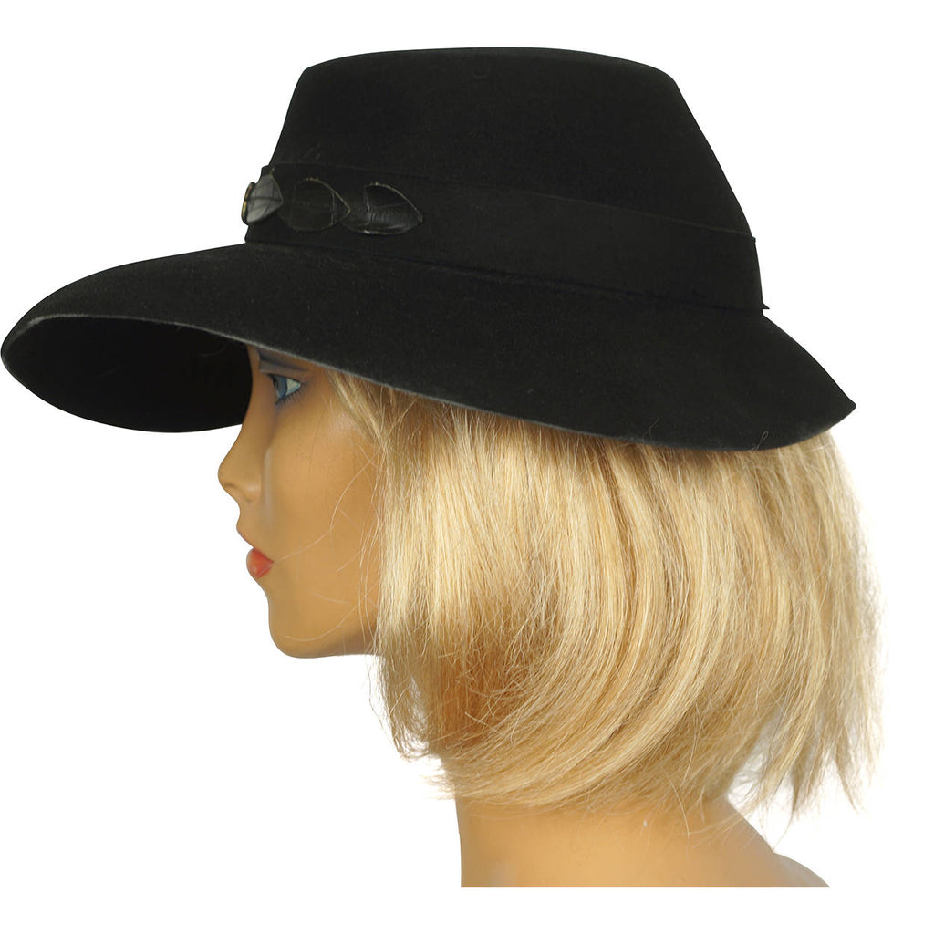 Vintage 1940s Ladies Fedora Hat Genuine Fur Felt Lady Biltmore Canada - Poppy's Vintage Clothing