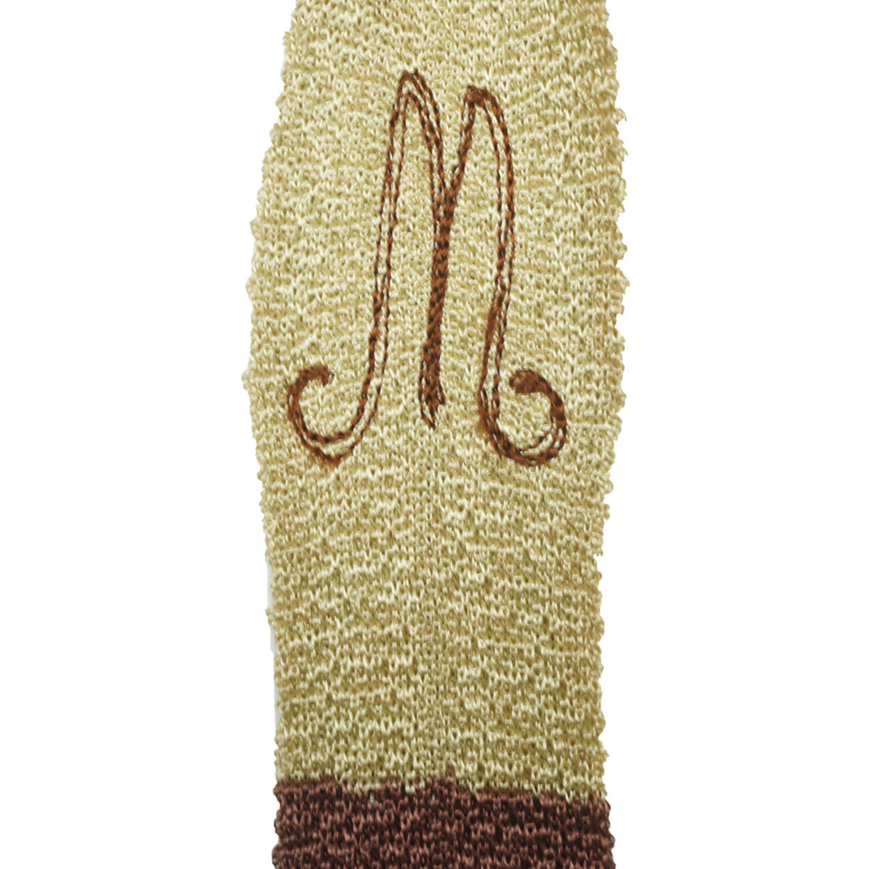 Vintage 1940s Swing Tie Mens Silk Hand Knit Necktie Monogram Initial M - Poppy's Vintage Clothing