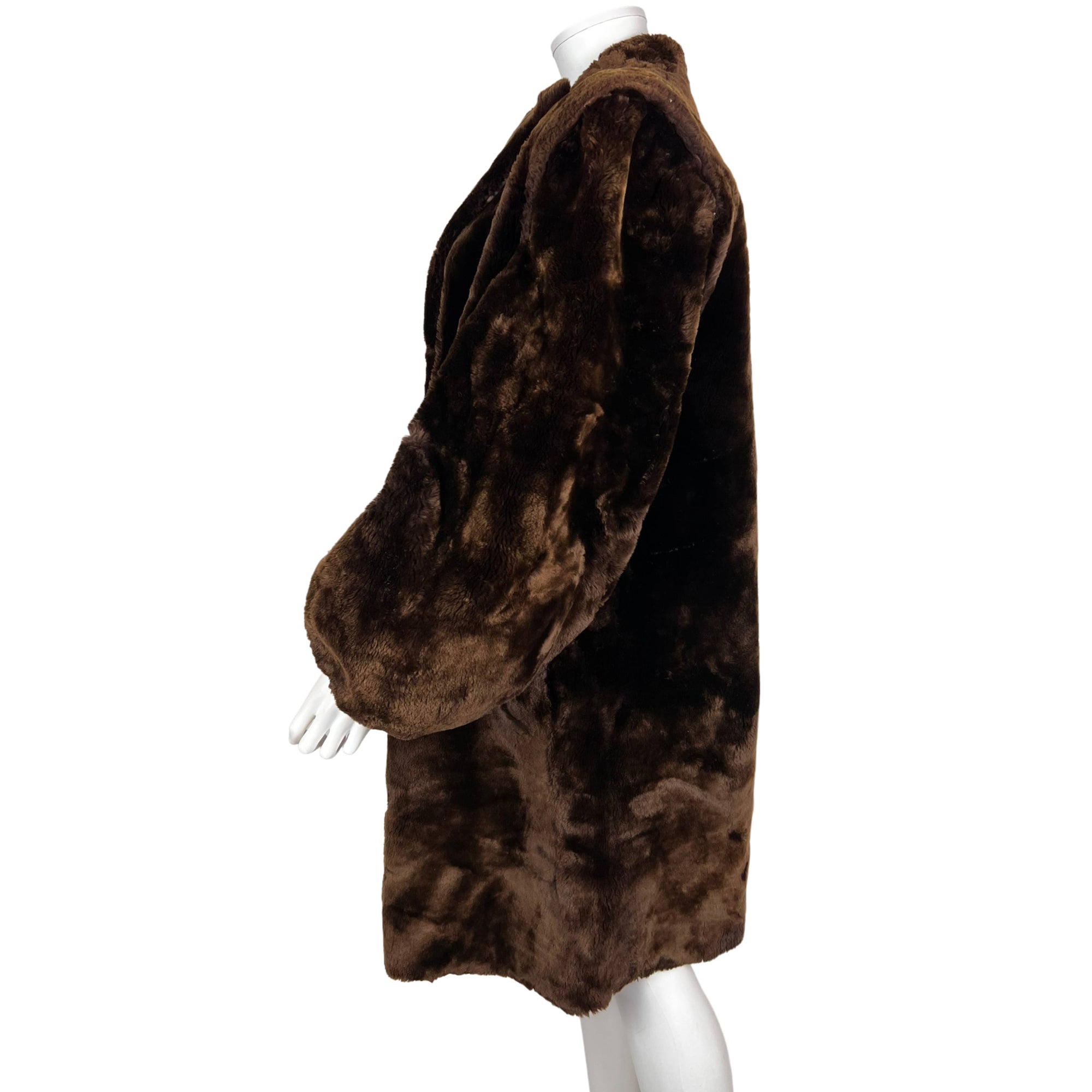 Vintage 1940s Mouton Coat Teddy Plush Fur Ladies Size M