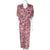 Vintage 1940s Evening Dress Floral Printed Silk Gown Sz M L